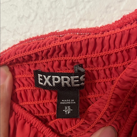 Express Vibrant Red Ruffle Blouse - Picture 2 of 2